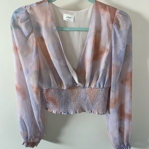 Aritzia multi coloured Wistful Blouse Never worn out